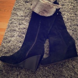 BCBGeneration Mocha Boots Black Suede Size 8.5 M